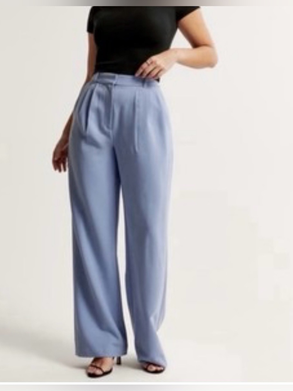 Abercrombie & Fitch Light Blue Wide-Leg Sloan Trousers